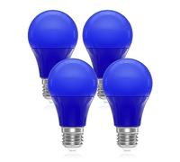 DoRight Ampoules LED Bleues 9W E27 - A19 Lampe à Filament LED Bleue E27 Ampoule colorée 60W Equivalent Non-Diminable pour Mariage Halloween Noël Fête Décoration de Bar (4-Pack)