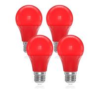 DoRight Ampoules LED Rouge 9W E27, A60/A19 Ampoule colorée E27 Lampe à filament rouge 60W équivalent incandescent non graduable pour la maison, la fête, le bar, l'éclairage de la décoration de Noël