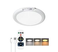 DoRight Plafonnier avec Capteur de Mouvement, Plafonnier Rechargeable sans Fil Alimenté par Batterie avec Télécommande, Dimmable, 3 Températures de Couleur pour Chambre à Coucher, Garage, Porche