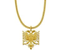 d'origine Albanie Aigle Chaîne Homme - Armoiries Albanaises (Acier Inoxydable), Acier inoxydable
