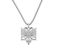 d'origine Albanie Aigle Chaîne Homme - Armoiries Albanaises (Acier Inoxydable), Acier inoxydable