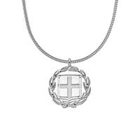 d'origine Collier avec blason de la Grèce, chaîne de drapeau grec, bijoux grecs, armoiries grecques pour homme, Laiton