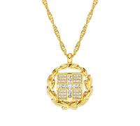d'origine Collier avec blason de la Grèce, chaîne drapeau grec, chaîne grecque, bijou grec pour femme, Argent