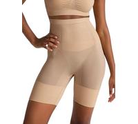 DORINA Absolute Sculpt Shorts Sculptants Taille Haute à Contrôle Fort pour Femmes, sans Coutures, Longueur Mi-Cuisse, Effet Rehausseur de Fesses, Entrejambe Ouvert, Beige
