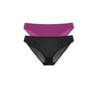 Dorina Angie Pack de Deux Culottes - Dentelle & Microfibre, Confort Quotidien, Noir et Fuchsia