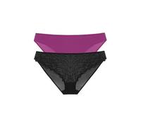 Dorina Angie Pack de Deux Culottes - Dentelle & Microfibre, Confort Quotidien, Noir et Fuchsia