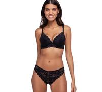 Dorina Angie Pack de Deux Soutiens-Gorge Push-Up Plunge - Dentelle & Microfibre, Coussinets Amovibles, Soutien Armature, Noir et Fuchsia