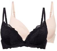 Dorina Angie Push-Up Plunge 2 Pack Bra Noir/Nu 36D Female