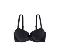 DORINA Azores Haut de Bikini Légèrement Rembourré, Coques Moulées, Support sous-Coups Discret, Détail de Tissu Torsadé, Bretelles Ajustables, Noir, Fermeture à Agrafes
