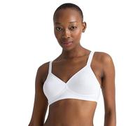 Dorina Bralette Femme Daniela - Sans Armature, Couverture Totale, Jersey de Coton avec Dos en U, Baleines Latérales et Larges Bretelles réglables, Blanc