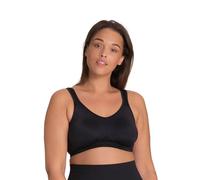 Dorina Brassière de Sport Femme FLEX - Non Rembourrée, Tissu Microfibre Tactel Respirant, Coupe Dos Nageur (Racerback) à Couverture Complète, Faible Impact, Noir