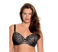Dorina CELINE - Soutien-Gorge avec Armatures pour Femme, Non Rembourré, Bonnets Moulés avec Dentelle Florale, Bretelles Réglables en Picot, Doublure en Mesh de Soutien, Noir