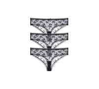 Dorina Essential Lace Culottes Brésiliennes Multi-Pack (Lot de 3) - Coupe Cheeky, Dentelle Florale, Assorti Bralette, Noir