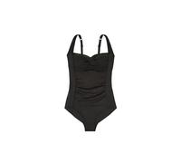 DORINA - Femme - Maillots Une pièce - Fiji Maillot de Bain Sculptant Légèrement Rembourré, sans Fil, Contrôle Moyen, Modelage du Ventre, Détail Frontale Torsadé, Bretelles Ajustables, Noir