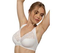 Dorina GEORGINA - Soutien-Gorge Sans Armatures en Coton pour Femme, Couverture Totale, Bordure en Dentelle Festonnée, Bretelles Larges Réglables, Design Non Rembourré pour Poitrines Généreuses, Blanc