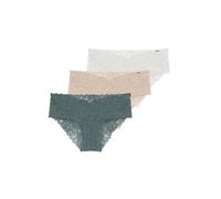 Dorina Culottes en dentelle LANA-D-3PP, Lot de 3, couvrance modérée, Vert/Beige/Ivoire