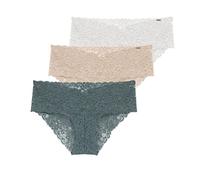 DORINA Lot de 3 Slips Tout Dentelle, Lana Vert/Beige/Ivoire, L