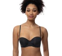 Dorina Michelle - Soutien-Gorge Bandeau avec Armatures pour Femme, Légèrement Rembourré, Bonnets Moulés, Bretelles Ajustables Multi-Position avec Bretelles Transparentes pour Un Port Polyvalent, Noir