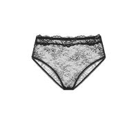 Dorina - Origins-Brief - Culotte Cheeky, Coupe Haute avec Dentelle Intégrale, Bordure en Élastique Picot, Détail en Nœud, Noir