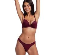 Dorina Origins-Shimmer Mesh-Plunge Origins Soutien-Gorge Push-Up Plongeant - Armatures, Bonnets Moulés, Tissu en Mesh Pailleté, Rouge