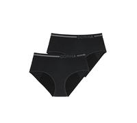 DORINA Period Panties - Pack de Deux Pièces, Culottes Midi en Coton Bio avec Gousset Résistant aux Fuites pour Flux Moyen à Abondant, Écologiques et Réutilisables, Noir