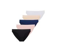 DORINA Rosanne Culottes pour Femmes Pack de 5, Micro Tricot Circulaire Doux, Style Classique, Coupe Confortable, Noir/Rose/Bleu/Chair/Blanc, Essentiels Pratiques pour Voyager