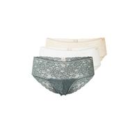 DORINA LANA-D-3PP Culottes en Dentelle Femme, Lot de 3, Couverture Modérée, Confort au Quotidien, Vert, Beige, Ivoire