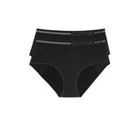 DORINA Period Panties - Pack de Deux Pièces, Culottes Midi en Coton Bio avec Gousset Résistant aux Fuites pour Flux Moyen à Abondant, Écologiques et Réutilisables, Noir
