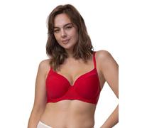 Dorina Soutien-gorge à armatures légèrement rembourré pour femme, demi t-shirt, bonnet complet, carmen, beige, 100E, Carmen/rouge éco, 70G