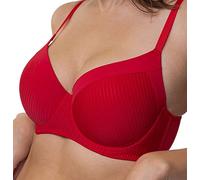 Dorina Soutien-gorge à armatures légèrement rembourré pour femme, demi t-shirt, bonnet complet, carmen, beige, 100E, Carmen/rouge éco, 85F