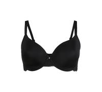 Dorina Soutien-gorge Femme ADELE Demi - Légèrement Rembourré, À Armatures, Microfibre Douce avec Bande de Dentelle Florale, Bretelles Réglables, Nœud en Satin avec Diamant Fantaisie, Noir