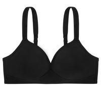 Dorina DANIELA - Bralette Sans Armatures pour Femme, Couverture Totale, Jersey Coton Doux avec Élasthanne, Ailes Dos en U, Baleines Latérales et Bretelles Larges Réglables, Noir