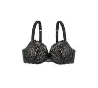 Dorina Soutien-Gorge Femme Celine Demi - Légèrement rembourré, À Armatures, Bonnets Moulés, Dentelle Florale, et Dos en U (U-Back) pour Un Maintien Optimal, Noir