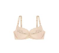 DORINA Soutien-Gorge Femme Philippa - À Armatures, Microfibre Jacquard avec Dentelle, Élastique Picot Brillant et Nœud en Satin, Dos en U, Nude