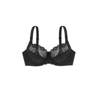 Dorina Soutien-Gorge Femme Philippa - À Armatures, Microfibre Jacquard avec Détails en Dentelle, Dos en U (U-Back) et Bretelles Réglables pour Rehaussement et Maintien, Noir