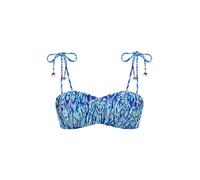 Dorina Ventura Haut de Bikini Bandeau - Micro Imprimé, Légèrement Rembourré & Bretelles Multi-Positions, Blue