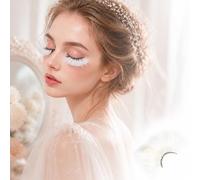Dorisue Cils blancs d'Halloween à double lèvre blancs extra longs en plumes extra longues extension costume reine cils