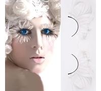 Dorisue Cils blancs d'Halloween à double lèvre blancs extra longs en plumes extra longues extension costume reine cils