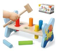 Dorjee - Banc à marteler avec clou en bois - jouets en bois de coordination pour enfants à partir de 12 mois