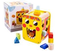Dorjee - Licorne Elfe Trieur de formes en bois - Cube d'activités d'apprentissage Montessori - Jouet en bois pour enfants de 1 à 3 ans G