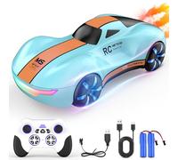 Dorkimn Voiture Télécommandée Enfant, 2.4GHz RC Voiture Radiocommandee, 360°Rotation Camion Cascadeuse avec Feux de Roue, Jeux Extérieur Jouet Cadeau pour Garçon Fille 6 Ans et Plus, avec Spray