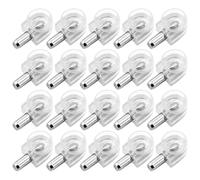 DORKIN Consoles et taquets pour étagères, 20 vis de fixation pour étagère, support pour plateau en cristal, avec ventouse, convient pour meubles, armoires et bibliothèques, tige de 5 mm (transparent)