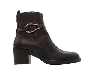 DORKING Bottines décontractées en cuir, talon bloc, fermeture éclair, semelle en caoutchouc, pour: femme