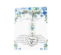 Dorla Cool Something Blue Gift for Bride Daughter in Law Bouquet Charm Fermoir de la part d'une belle-mère Cadeau de fête de mariage Accessoires pour future mariée