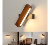 Dorlink Applique Murale Led Bois,Rotatifs 350°Applique Murale Chambre, 3000k Lampe Murales pour Escalier, Appliques Murale Led pour Chambre,EntréE,Couloir, Salon