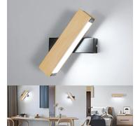 Dorlink Applique Murale LED Bois, Rotatifs 350° Applique Murale Intérieure LED, 3000K Luminaire pour Escalier, Murale Chambre en Moderne, Appliques Murales pour Entrée,Terrasse, Dangle, Salon