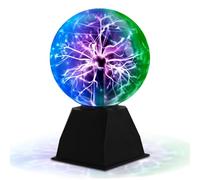 Dorlink Boule Plasma de 8 Pouces - Lampe Plasma Sensible au Toucher et au Son avec Effets d'Éclair - Boule Énergétique à Brancher pour Fêtes, Décoration - Sphère d'Électricité Statique pour Enfants