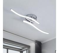 Dorlink Plafonnier LED 2 Lumières, 14W 1260LM Luminaire Vagues, Lampe de Plafond Moderne Argent, Salon, 6500K Blanc Froid, Chambre, Couloir, Cuisine, Ø52CM