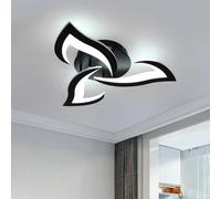Dorlink Plafonnier LED Fleur, 36W 3240LM Luminaire Plafonnier Noir, Lampe de Plafond LED Moderne, Plafonnier Salon, 6500K Blanc Froid Plafonnier Chambre, Couloir, Cuisine, 3 Pétales, Ø58CM