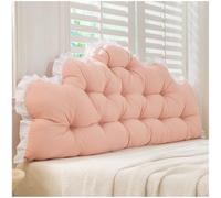 Dorm Headboard Pillow Twin XL, RuffleTufted Crown Backrest Cushion for Sitting, Reading & Loungin (Light Pink,100 * 55 * 10cm)